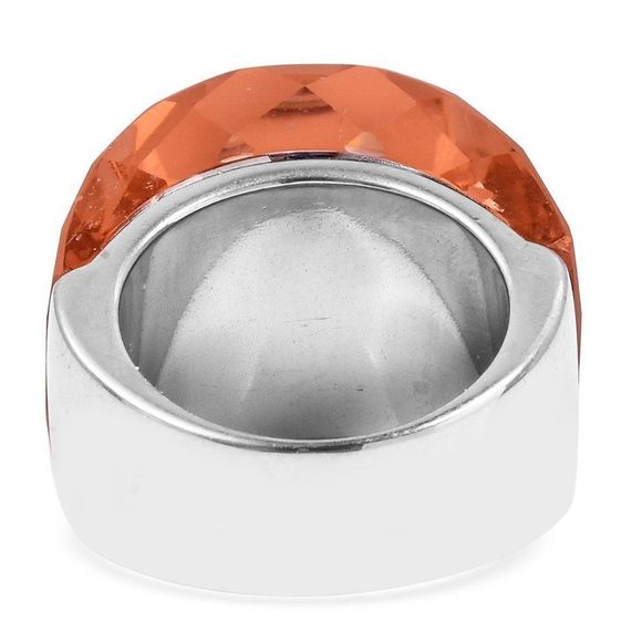 Simulated Rose Quartz Stainless Steel Ring - Picture 3 of 4